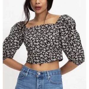 Levi’s Yvie Blouse Womens XL Crop 3/4 Sleeve